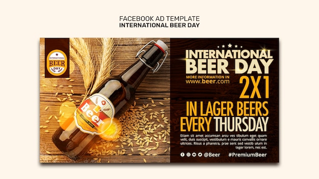 PSD international beer day facebook template