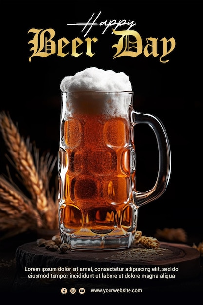 International Beer Day Poster Template