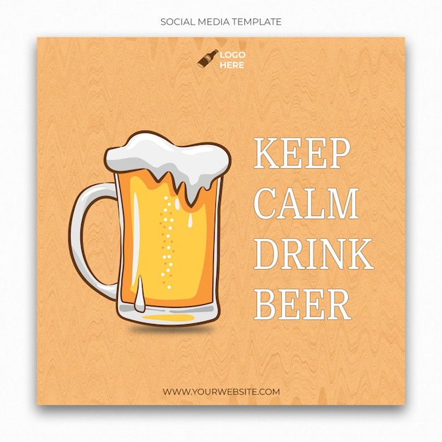 PSD international beer day social media template for instagram post feed