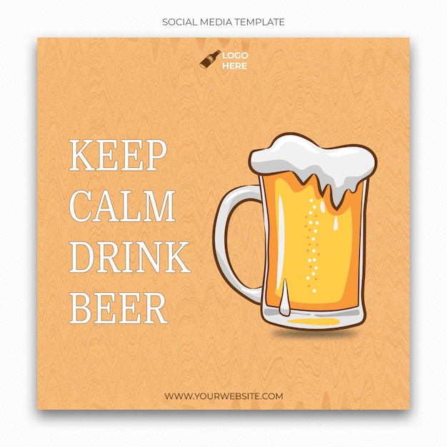 PSD international beer day social media template for instagram post feed