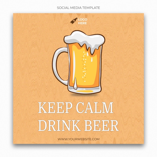 International beer day social media template for instagram post feed