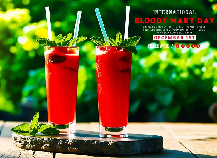 PSD international bloody mary day background design