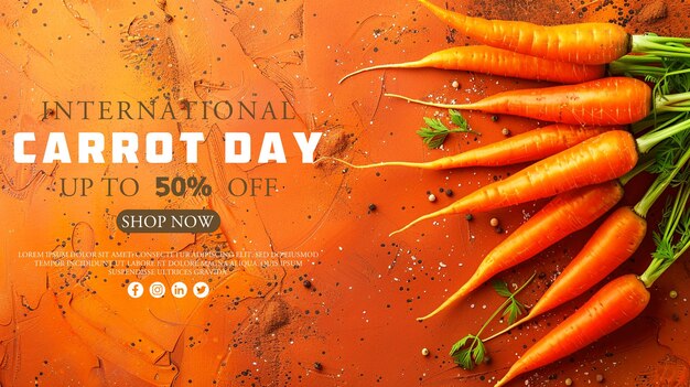 PSD international carrot day social media post or banner and special offer template