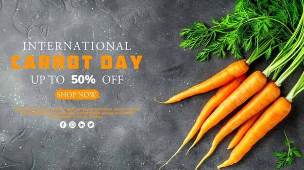 PSD international carrot day social media post or banner and special offer template