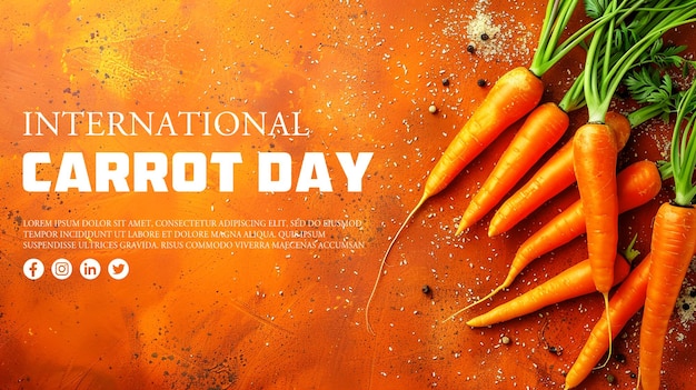 PSD international carrot day social media post or banner template