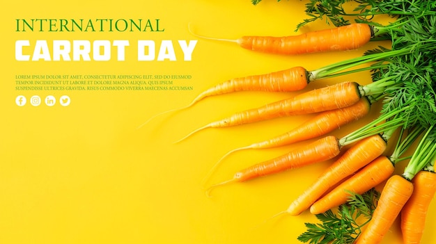 PSD international carrot day social media post or banner template