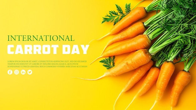 PSD international carrot day social media post or banner template