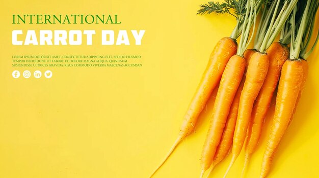 PSD Шаблон сообщения или баннера в социальных сетях в международный день моркови