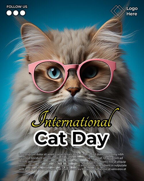 International cat day flyer