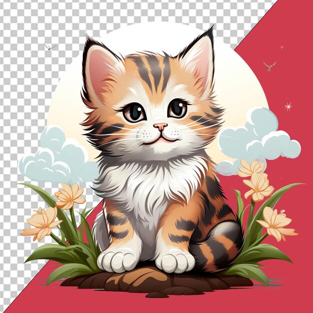 PSD international cat day illustration