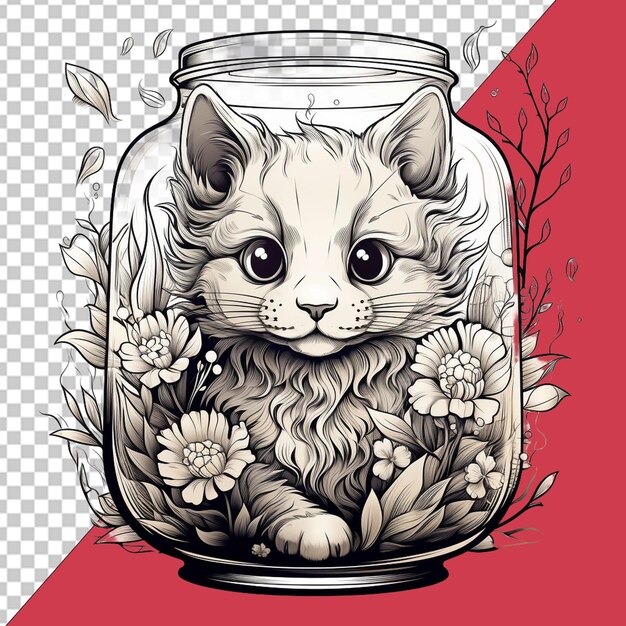 PSD international cat day illustration