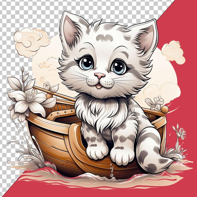 PSD international cat day illustration