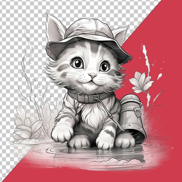 PSD international cat day illustration