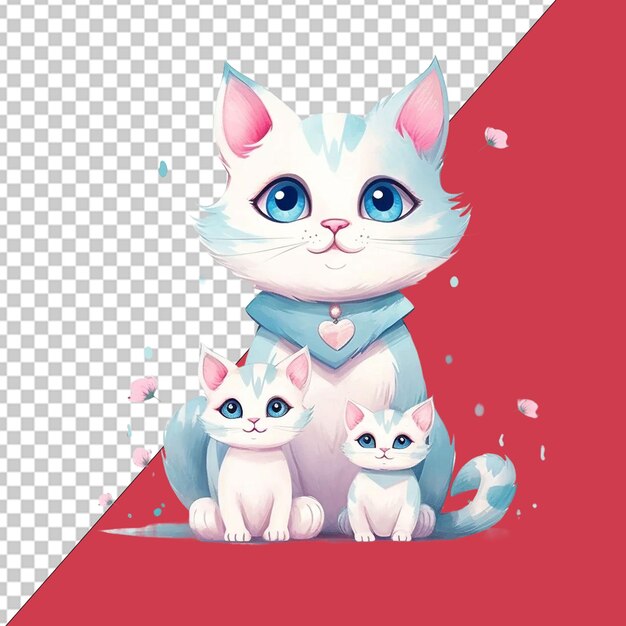 PSD international cat day illustration