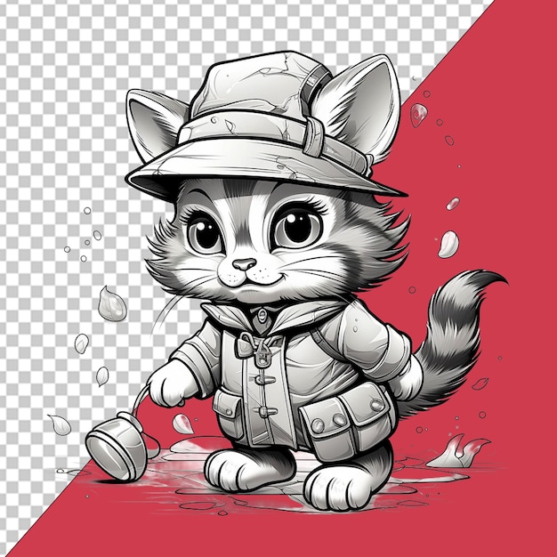 PSD Иллюстрация международного дня кошек