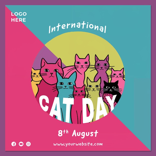 international cat day instagram post template