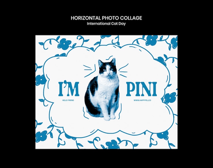 PSD international cat day  template design