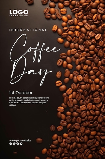 International coffee day background poster and flyer