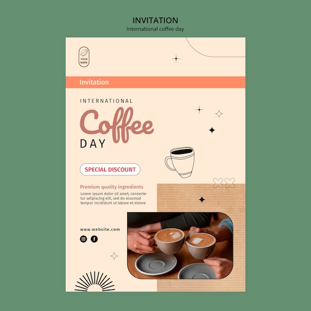 International coffee day invitation template