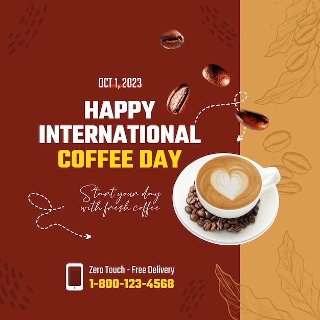 PSD international coffee day post