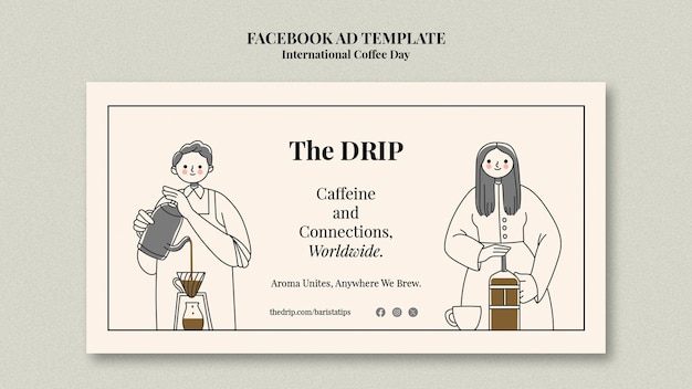 PSD design del modello della giornata internazionale del caffè