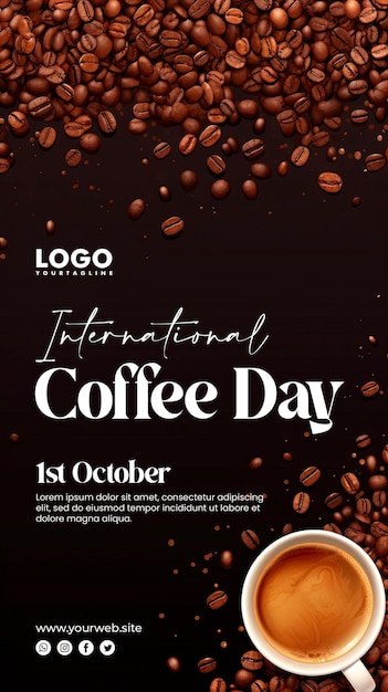 international coffee day template design