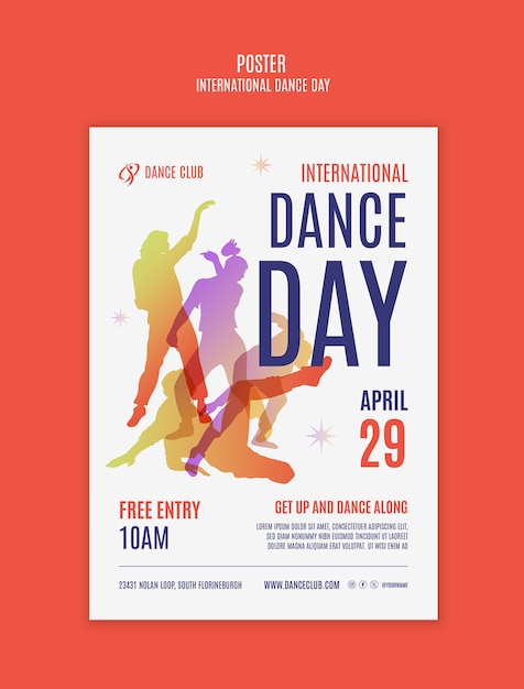 PSD international dance day celebration poster template