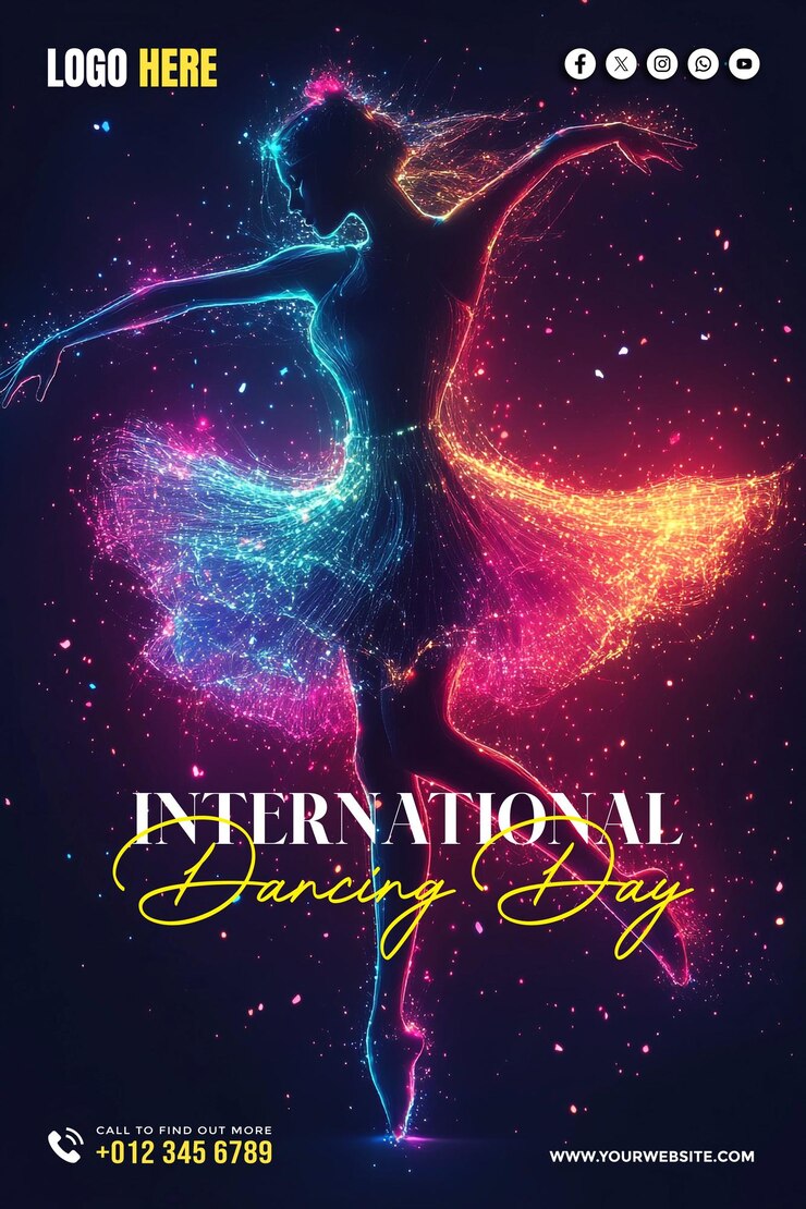 PSD international dance day social media banner poster template