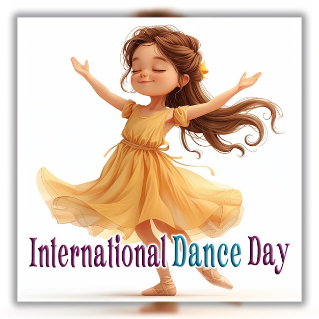 PSD international dance day squared flyer for dance festival with performer background