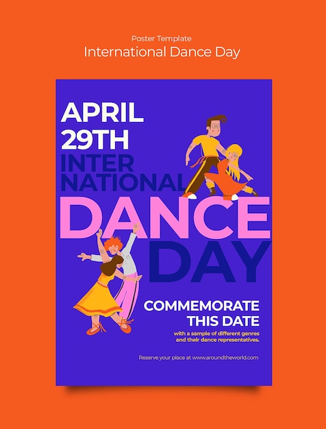 PSD international dance day template design