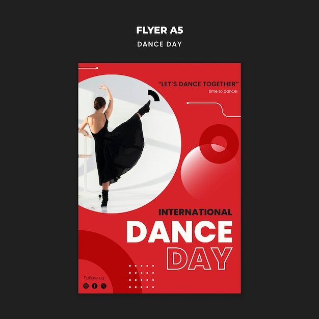 PSD international dance day template design