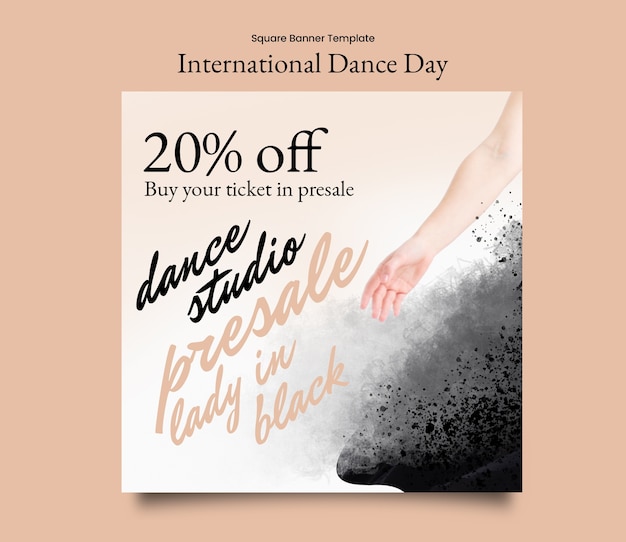 PSD international dance day template design