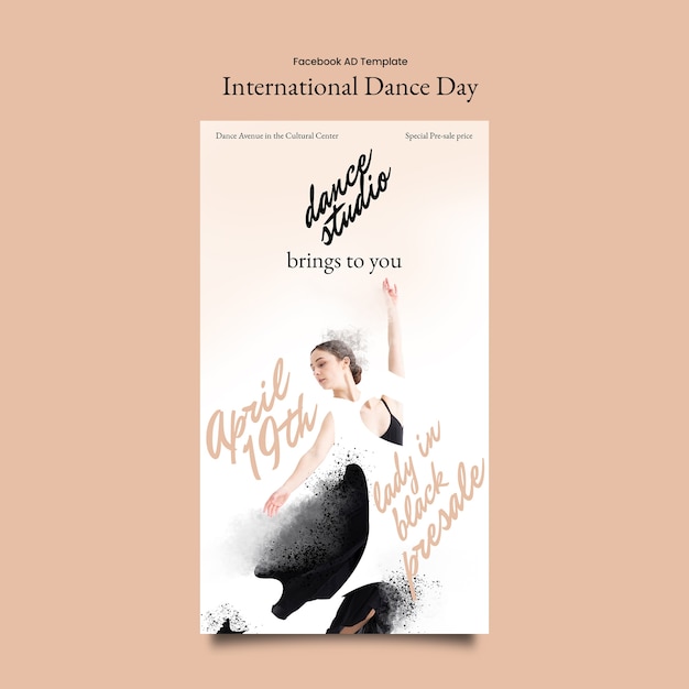 PSD international dance day template design