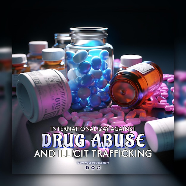 PSD international day against drug abuse and illicit trafficking for social media post