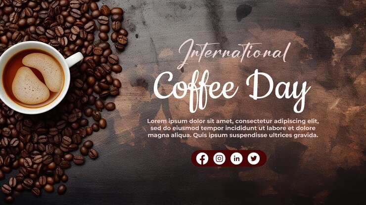 international day of coffee line drawing illustration background International coffee day