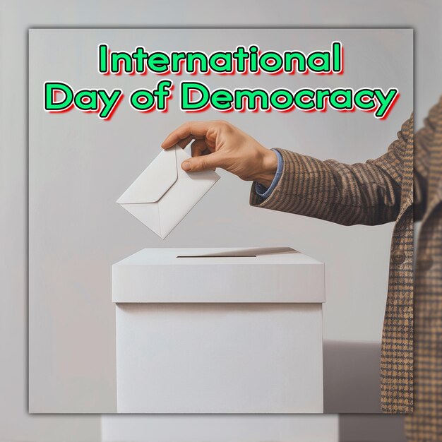 International day of democracy concept with voting for social media post design