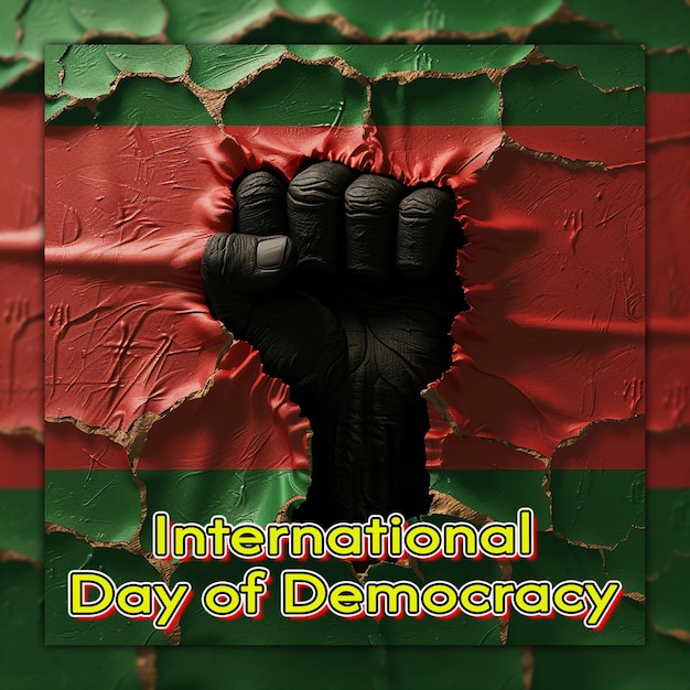 International day of democracy concept with voting for social media post design