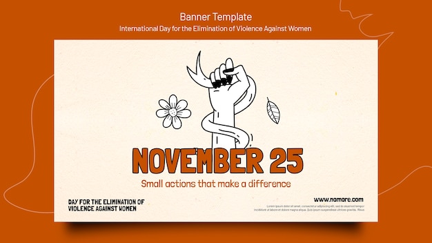 PSD international day for the elimination of violence against women banner template