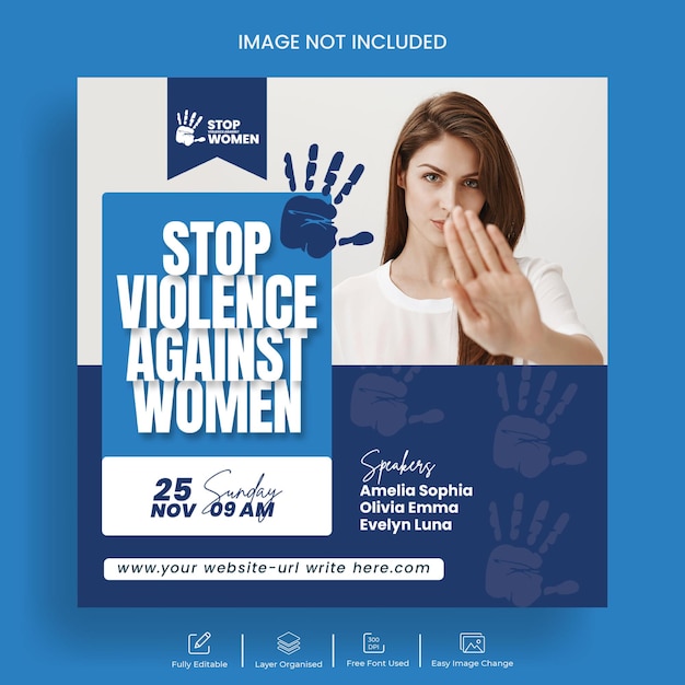 PSD international day for the elimination of violence against women post banner or flyer template design