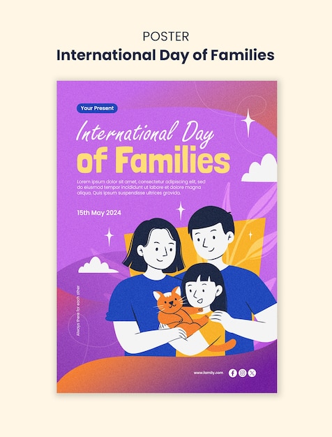 PSD international day of families poster template