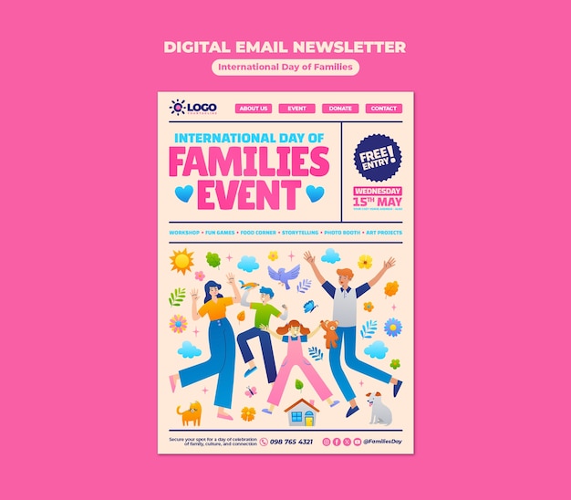 PSD international day of families template design