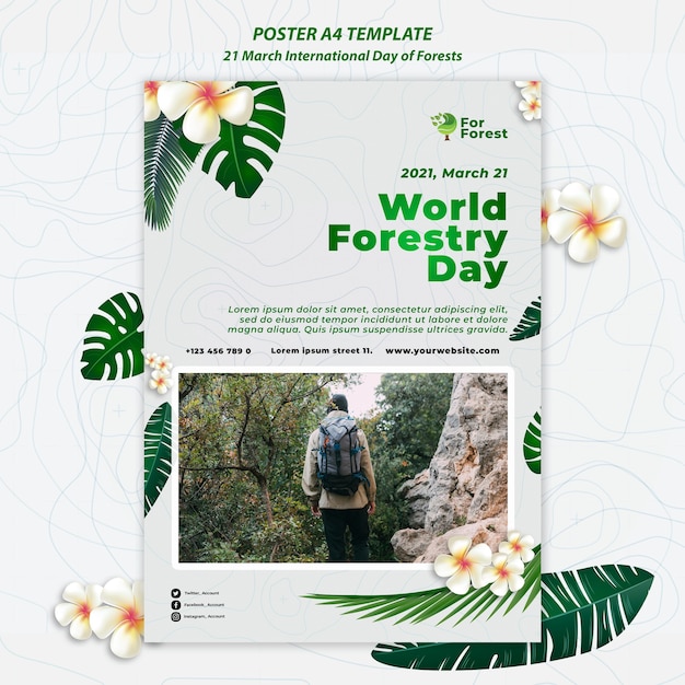 PSD poster della giornata internazionale delle foreste