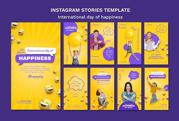 PSD Международный день счастья instagram рассказы