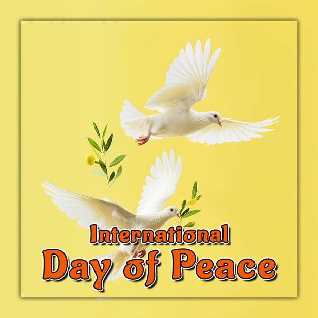 国際平和の日ハトを握る手ソーシャルメディアの投稿の背景