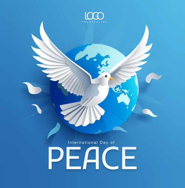 International day of peace creative design psd file