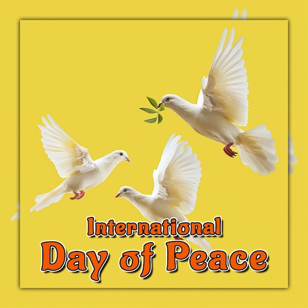 International day of peace hand holding a dove background for social media post