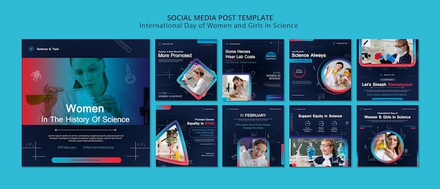 Международный день женщин и девушек в науке instagram posts
