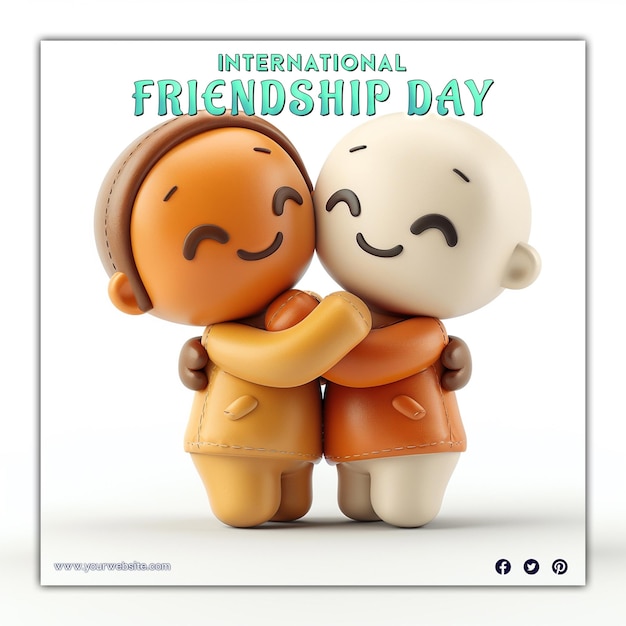 PSD sfondamento della celebrazione della giornata internazionale dell'amicizia amici felici che saltano per il post sui social media
