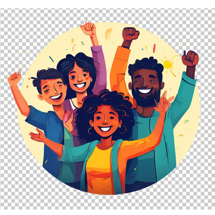 PSD international friendship day concept the concept of happy together