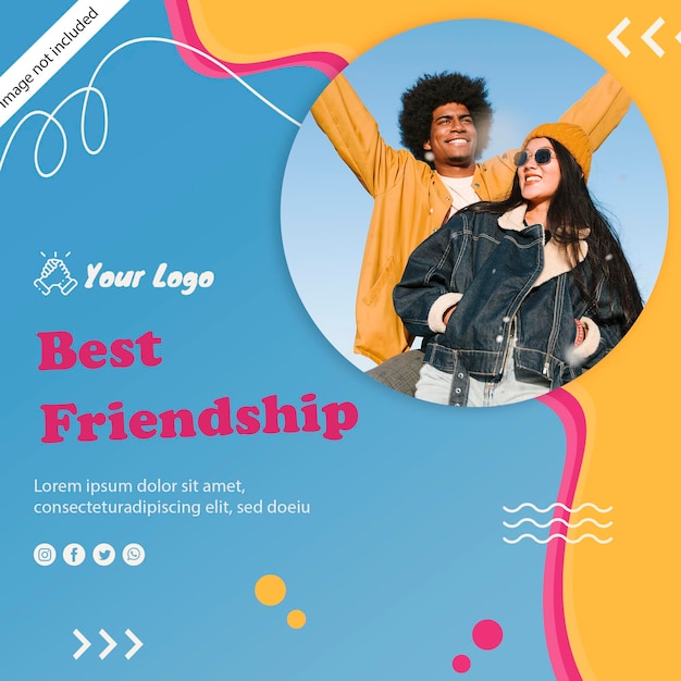 PSD international friendship day poster design with flayer design